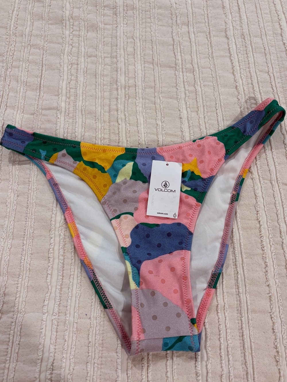 NWT Volcom Multicolor Polka Dot Bikini Bottom